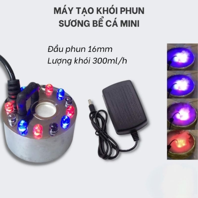 Đèn tạo khói chuyển màu + phun sương cho hồ cá và hòn non bộ