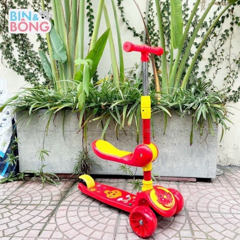 Xe trượt scooter cho bé, bánh phát sáng, có nhạc, đèn phát sáng xung quanh xe