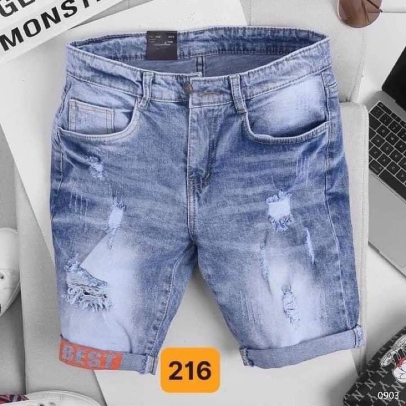 Quần short jean Nam chất liệu co giãn thoải mái from chuẩn đẹp