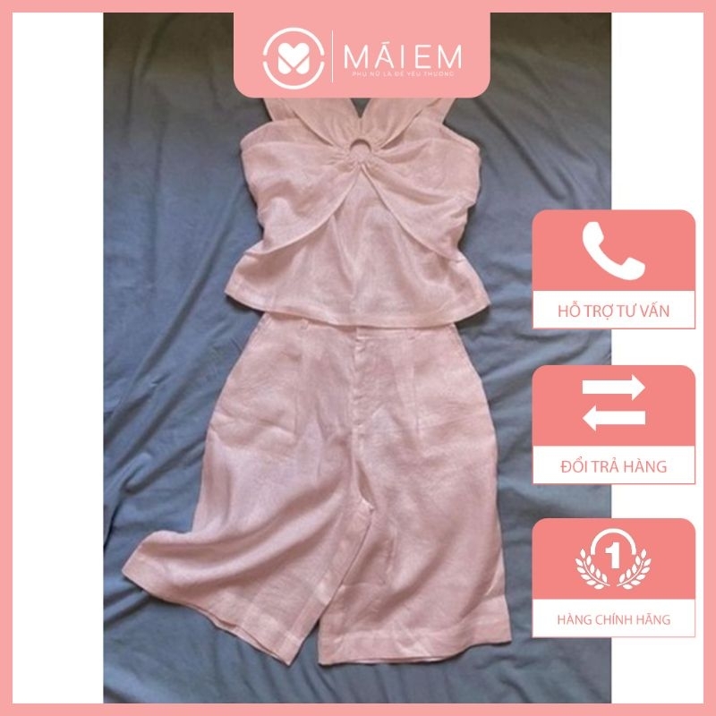 Set bộ hồng thời trang chất liệu Linen_S9151