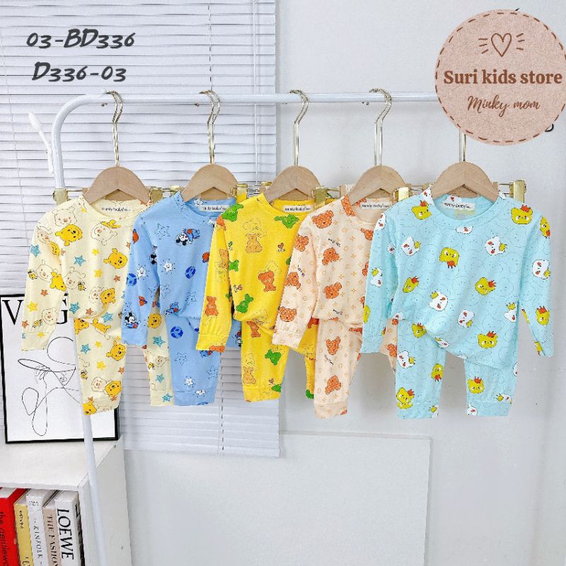 ♡ Bộ dài tay minky mom - minly baby vải thun lạnh in cây họa tiết dễ thương cho bé trai bé gái