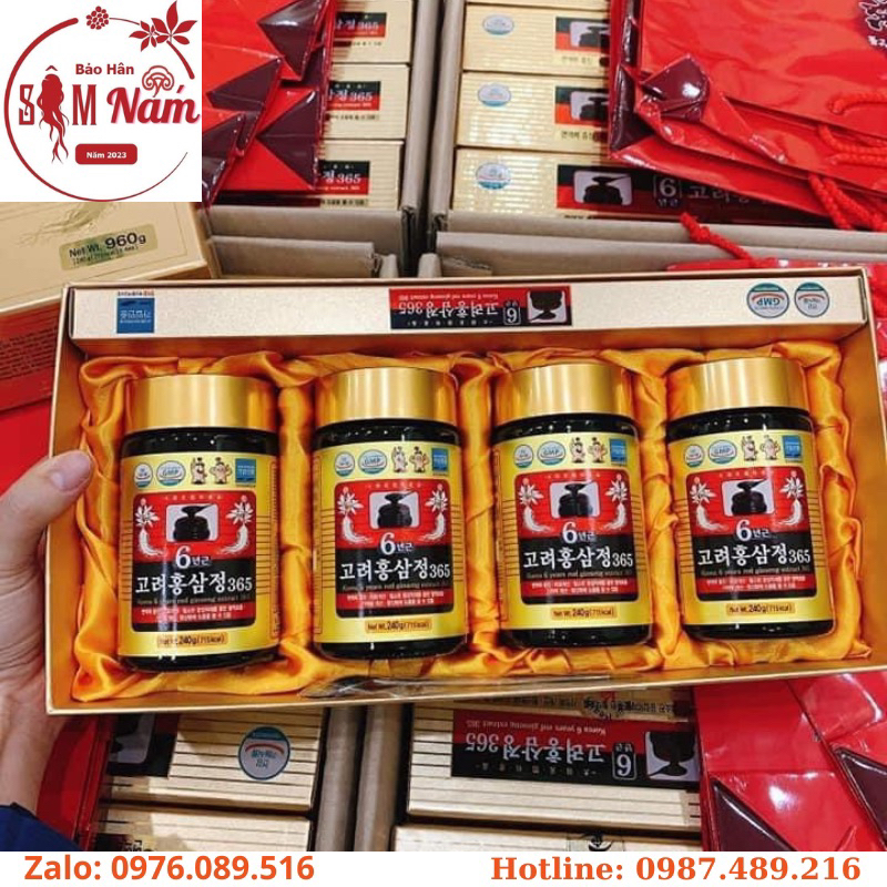 Cao Hồng Sâm 6 Tuổi 365 Hộp 4 lọ x 240ml Hàn Quốc