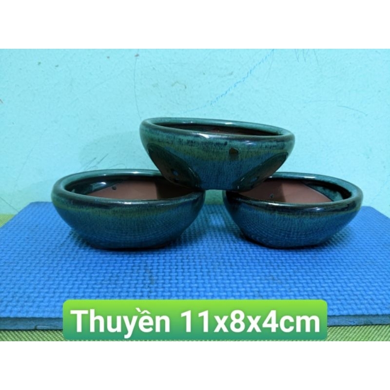 Chậu bonsai mini cầm tay xanh hoả biến trồng sen đá, sương rồng, bonsai mini