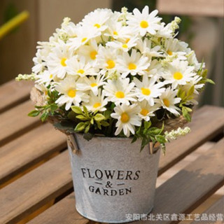 Hoa giả để bàn, Chậu hoa giả cắm sẵn, Lọ hoa cúc họa mi đẹp để bàn, kệ tủ trang trí phòng khách, phòng ngủ, bàn học