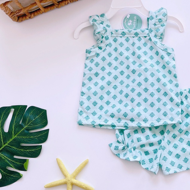 💓 Freeship💓 Đồ Bộ Hai Dây Thun Cotton Bozip Siêu Xinh Cho Bé Gái