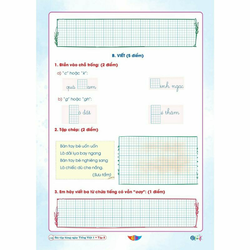 Sách - Combo Bài Tập Hằng Ngày Toán Và Tiếng Việt Lớp 1 - Cánh Diều - Học Kỳ 2