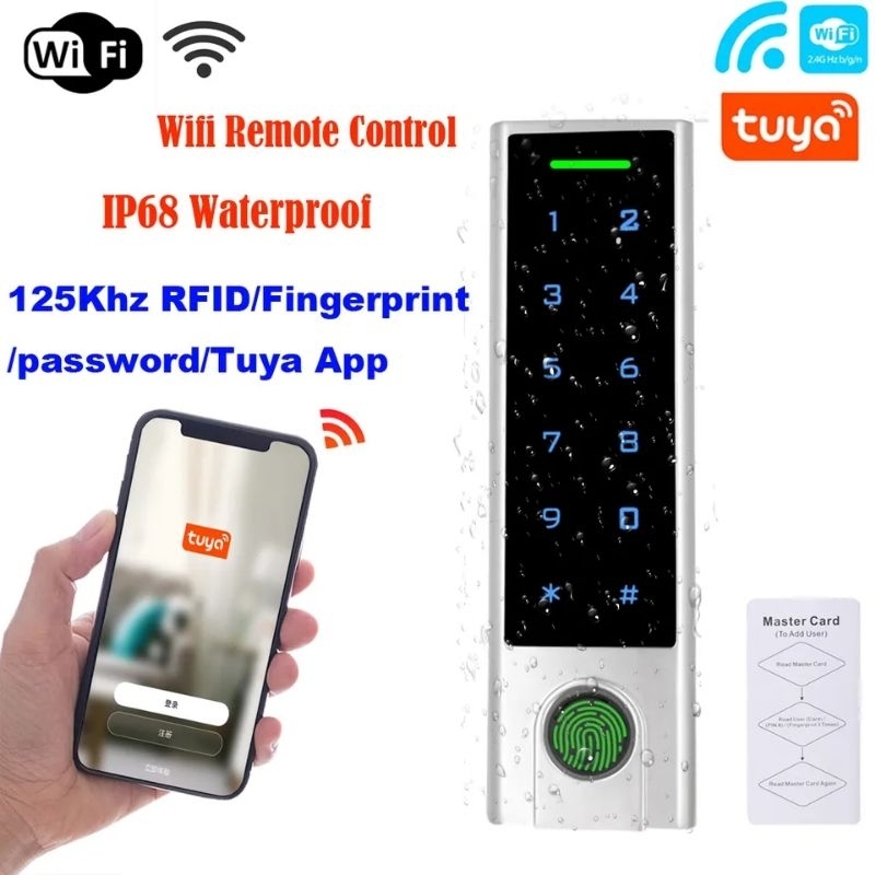 Bộ đọc vân tay thẻ từ NFC mở khóa cho cửa cuốn và cổng tự động điều khiển bằng điện thoại - Tuya Access Control Wifi