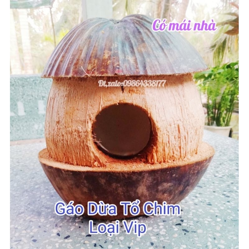Gáo Tổ Chim 'VIP' CÓ MÁI NHÀ/Nhà Cho Chim/Tổ Chim Vip