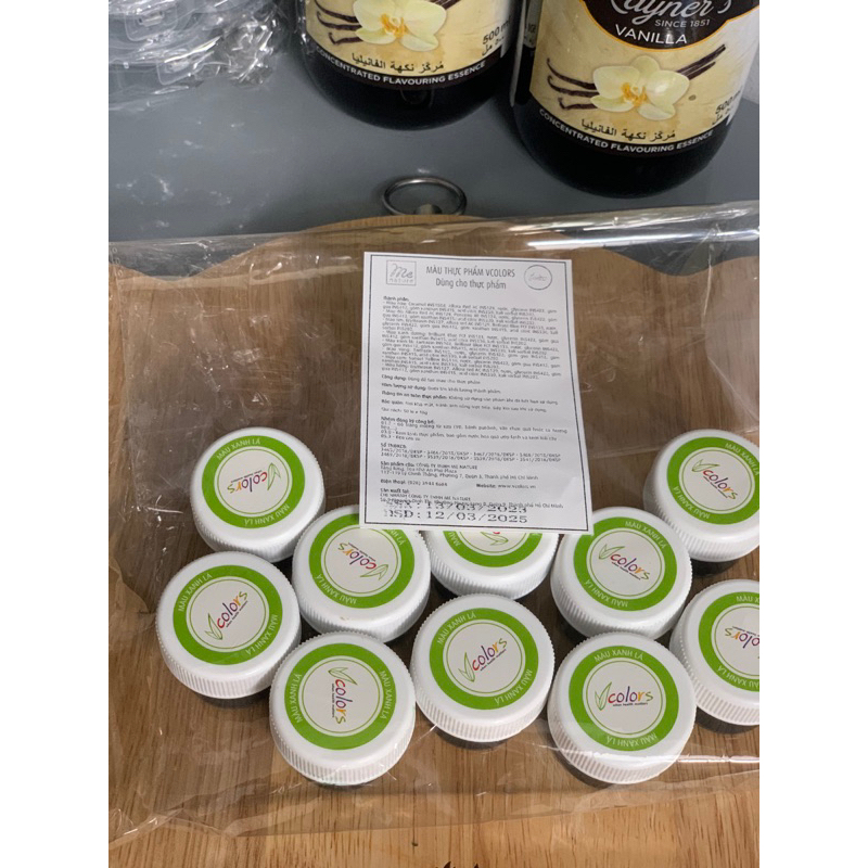 MÀU THỰC PHẨM VCOLORS LẺ TỪNG MÀU