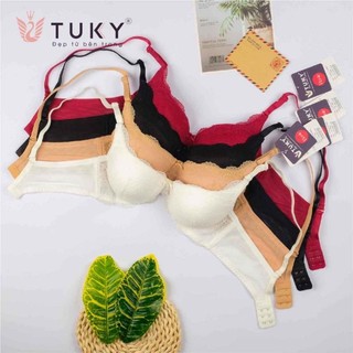 Áo Ngực Phối Ren Không Gọng, Mút Mỏng, Thiết kế đẹp thoáng khí Ôm Ngực TUKY 1115BS Chuẩn Hàng Thương Hiệu