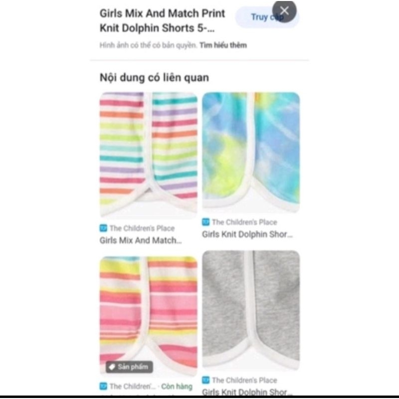 Quần đùi bé gái chất cotton màu sắc dễ thương