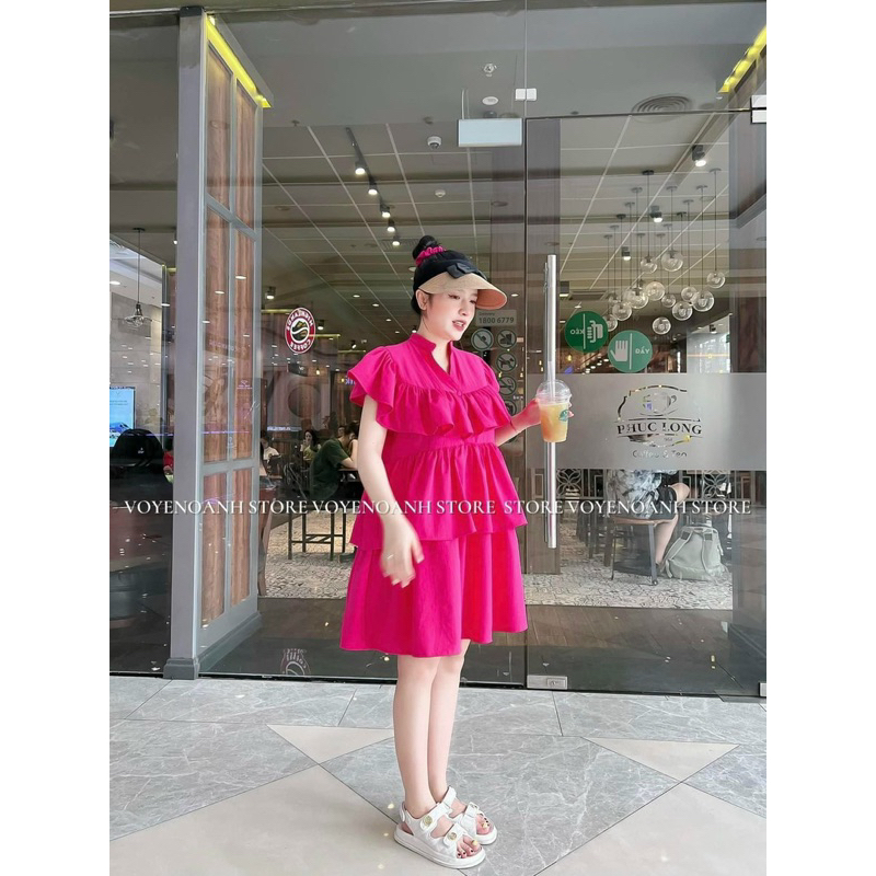 Set Đầm Babidoll Tầng Sát Nách Viền Bèo + Quần Short Đùi