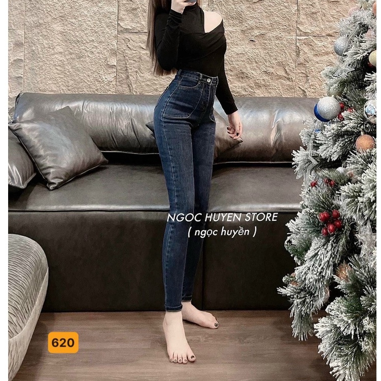 Quần jean nữ lưng cao skinny ôm dáng, quần bò nữ co giãn mẫu mới thời trang cao cấp A-T Fashion - MQ620