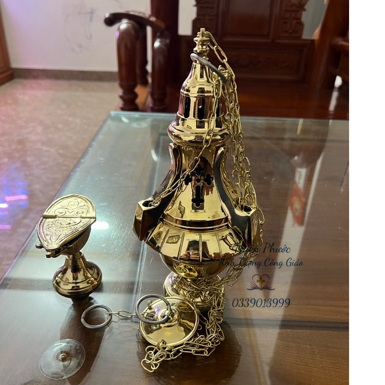 Bình Xông Hương 3 Cạnh Vật Phẩm Phụng Vụ Công Giáo