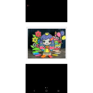 Tranh gỗ bọt biển cho bé sáng tạo .Tranh slime bọt xốp gỗ