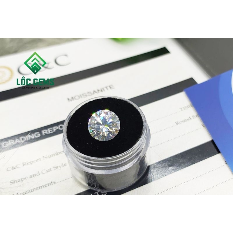 Kim cương đính răng - Kim cương Moissanite size 2.0 đến 3.2ly nước D/FL1, Hàng Mỹ USA.