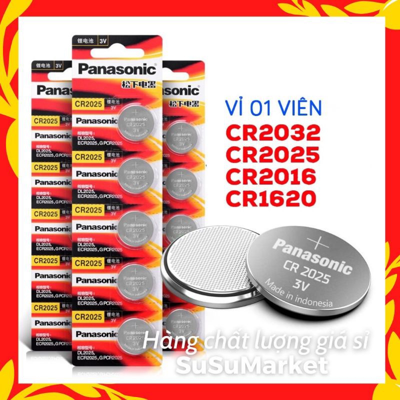 Pin Panasonic CR2032 - CR2016 - CR2025 Chính Hãng Chuyên Dụng Cho Remote, Khoá Thông Minh