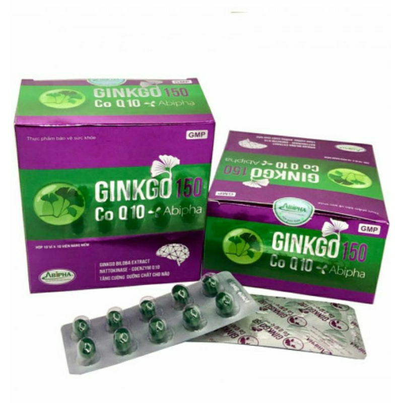 Hoạt huyết, tăng cường lưu thông máu não GINKGO 150 Co Q10 Abipha