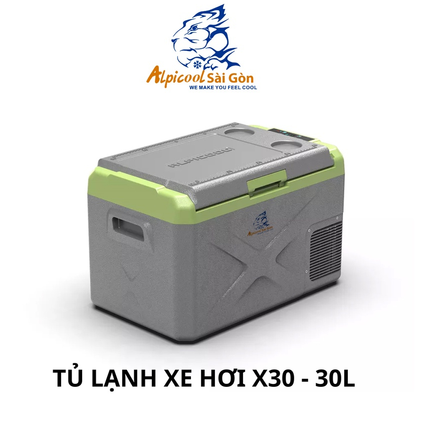 Tủ lạnh ô tô X30 30L Alpicool Sài Gòn,mở nắp 1 chạm ,Block máy nén 2023 làm lạnh siêu nhanh