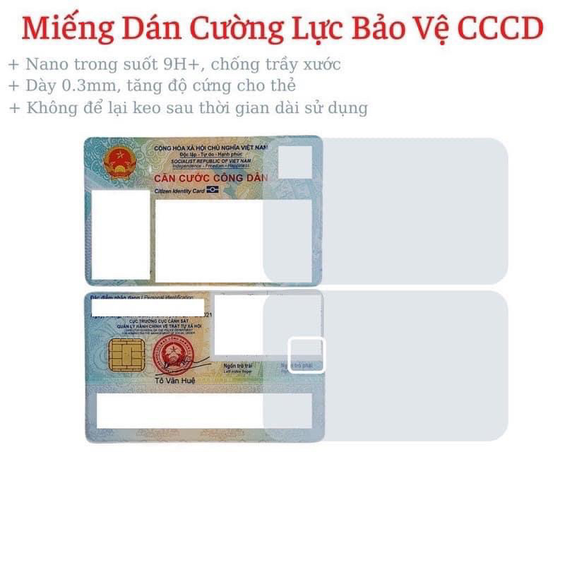 Combo 10 Bộ dán cường lực CCCD / bằng LX, miếng dán bảo vệ chống trầy xước CCCD dán nano 9h+ Combo 10 Bộ