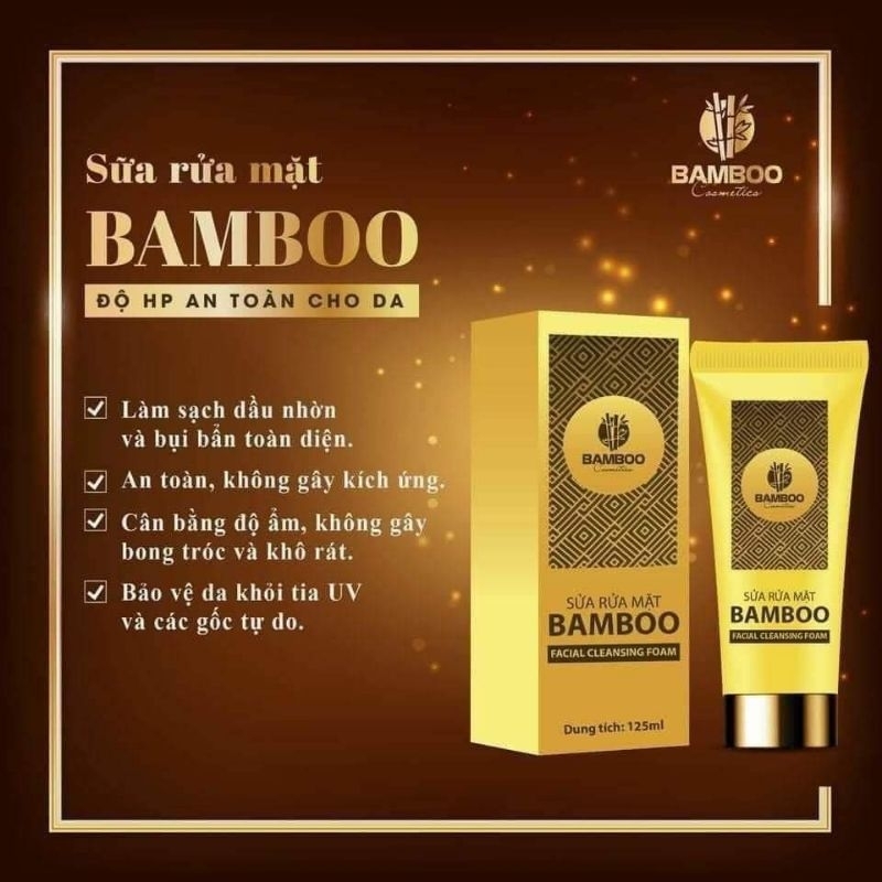 Trọn bộ dưỡng da mặt Bamboo :kem face, serum,kem chống nắng, sữa rửa mặt Bamboo