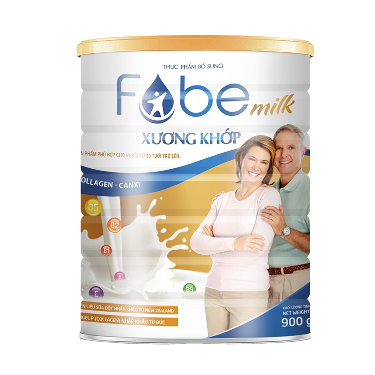 Sữa Bột Fobemilk Xương Khớp Fobe Bổ Sung Collagen, Canxi và Vitamin D Giúp Xương Chắc Khỏe - Hộp 900g/400g