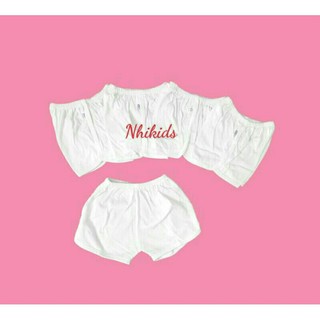 Combo 5 quần ngắn sơ sinh thể thao cotton trắng