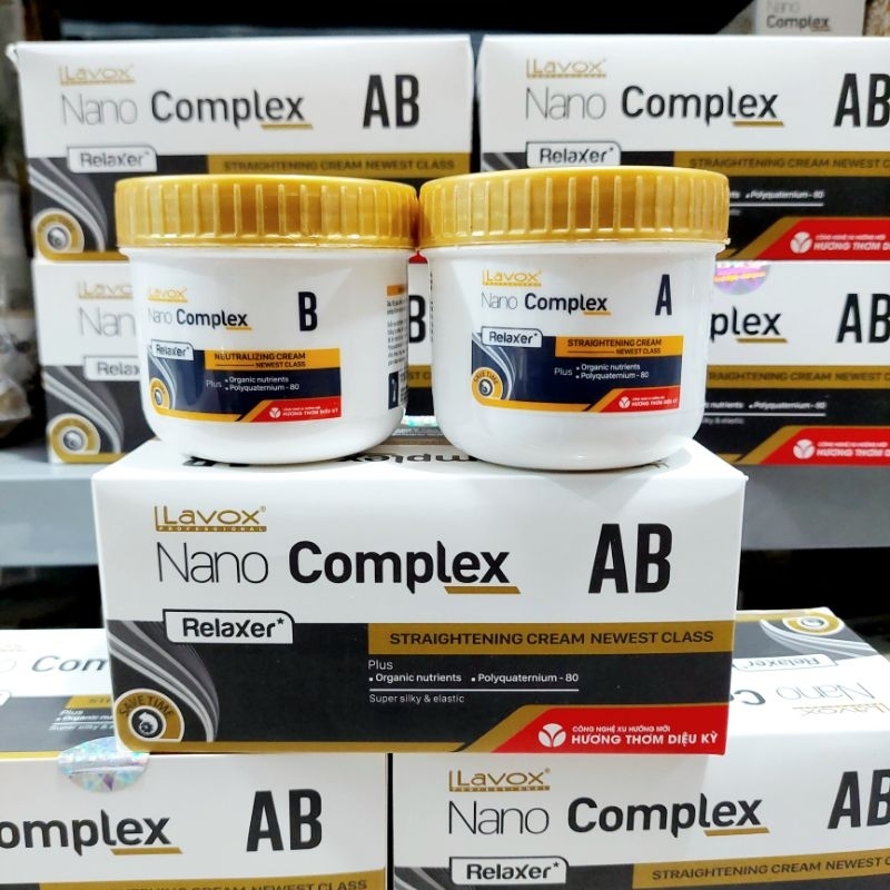 Kem duỗi tóc nhỏ tại nhà Lavox NaNo complex AB 150mlx2 siêu mềm mượt  công nghệ duỗi phủ bóng hàng chính hãng công ty.