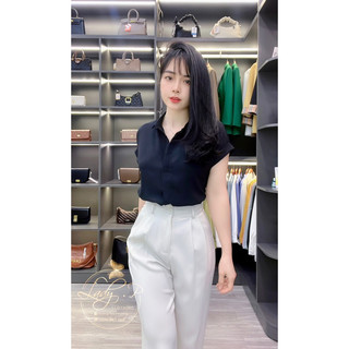 Áo sơ mi cộc tay lụa cát hàn bassic - LADY.Clothing