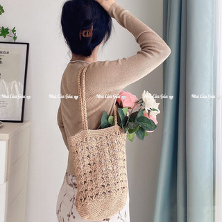 Set nón, túi len đeo vai vintage ( ảnh thật )