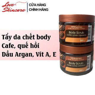 Tẩy tế bào chết body, tẩy da chết quế hồi cafe Nga LOVESKINCARE VN