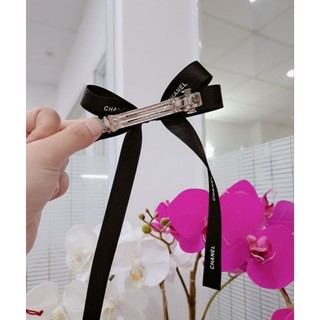 Kẹp tóc (cột tóc) nơ in họa tiết chữ lụa mờ cao cấp