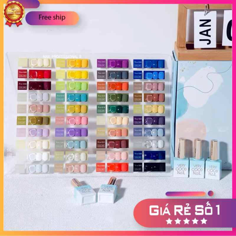 Set sơn very good nail 40 màu hàng chuẩn loại 1 - tặng kèm base top và bảng màu