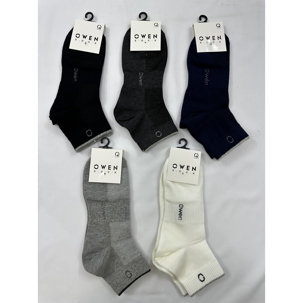 OWEN- Vớ/Tất nam cổ trung viền cổ Owen thoáng khí, khử mùi, không xù, 100% cotton