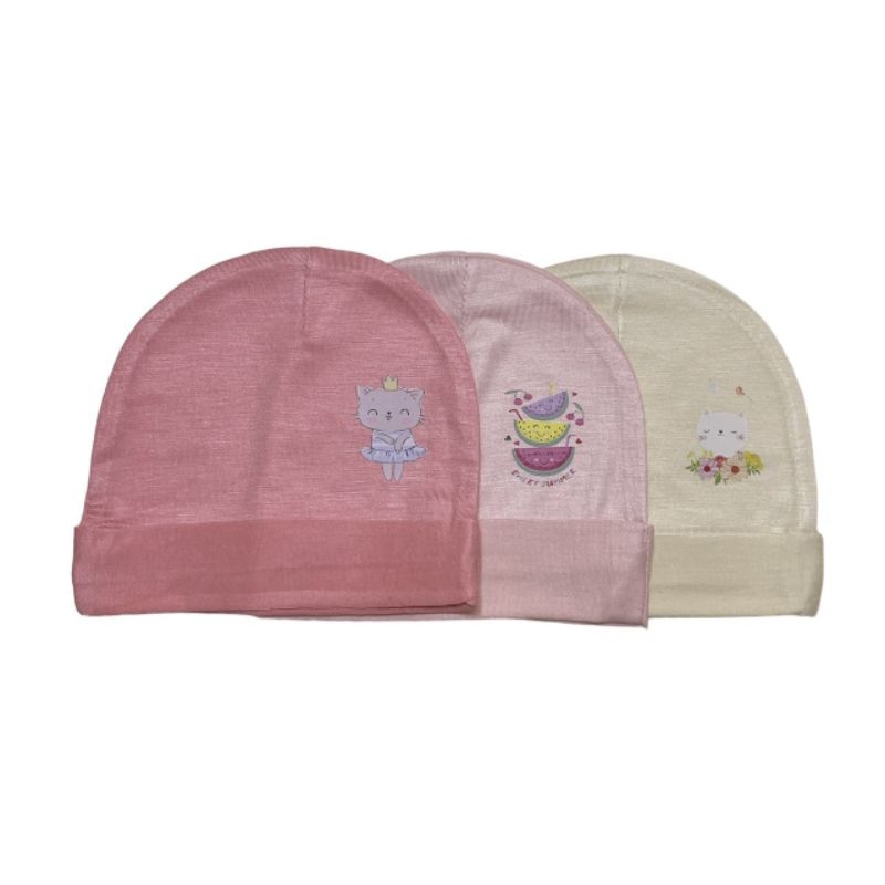 Set 3 mũ sơ sinh mỏng cho bé, mũ thun lạnh