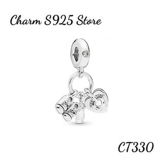 Charm pan ale treo hình hình đôi giày trái tim bạc s925 thuần khiết hàng cao cấp