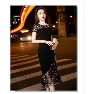 ĐẦM BODY PHỐI LƯỚI THÊU