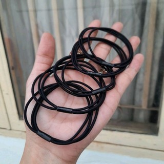 Túi 10 thun cột tóc đen 3 vòng