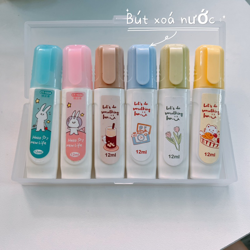 Bút xóa nước nhiều màu dễ thương, bút tẩy cute cho học sinh văn phòng phẩm