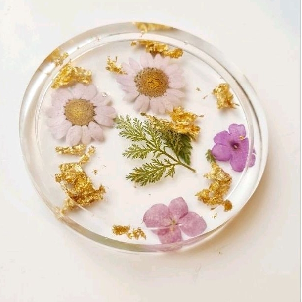 Khuôn lót ly hình tròn có gờ dùng trong thủ công Resin, Jesmonite, thạch cao....