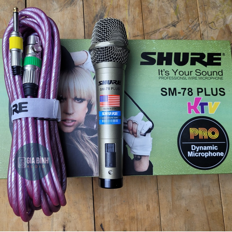 Micro có dây Shure SM-78 Plus - Chất âm nhẹ, siêu sáng - Dây dài 7m