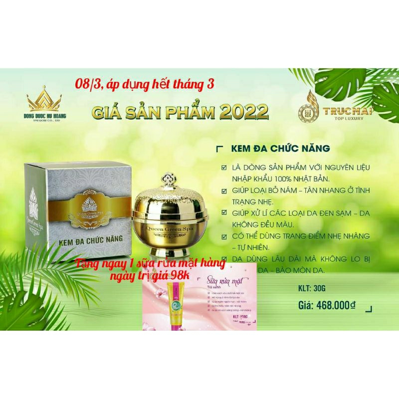 Kem đa chức năng Trúc mai_ kem dưỡng trắng da, nâng cơ, bật ton