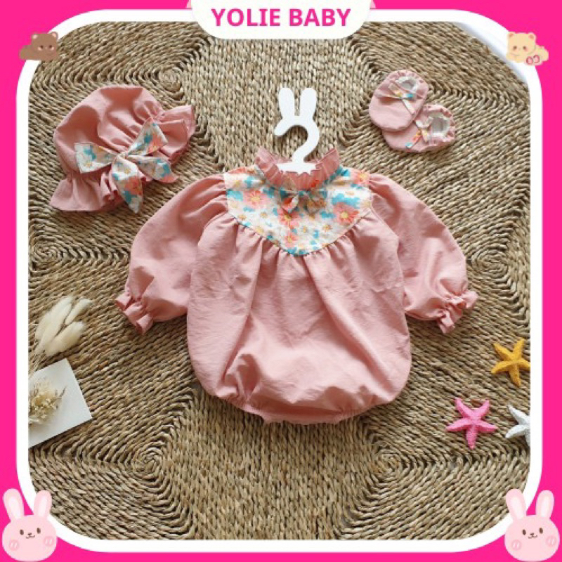 Body mũ hồng 3 chi tiết bé gái 3 - 12kg