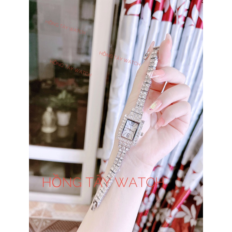 Đồng Hồ Nữ Dây Đá Mặt Vuông _Hongtaywatch