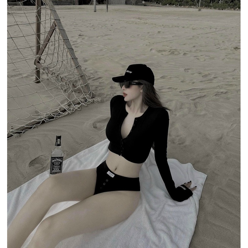 Set bikini tay dài đi biển-Komistore