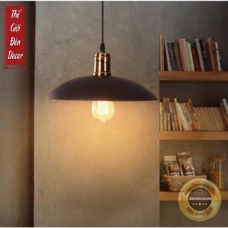 Đèn thả trang trí đui đồng T071 Chao đèn đĩa cong D320