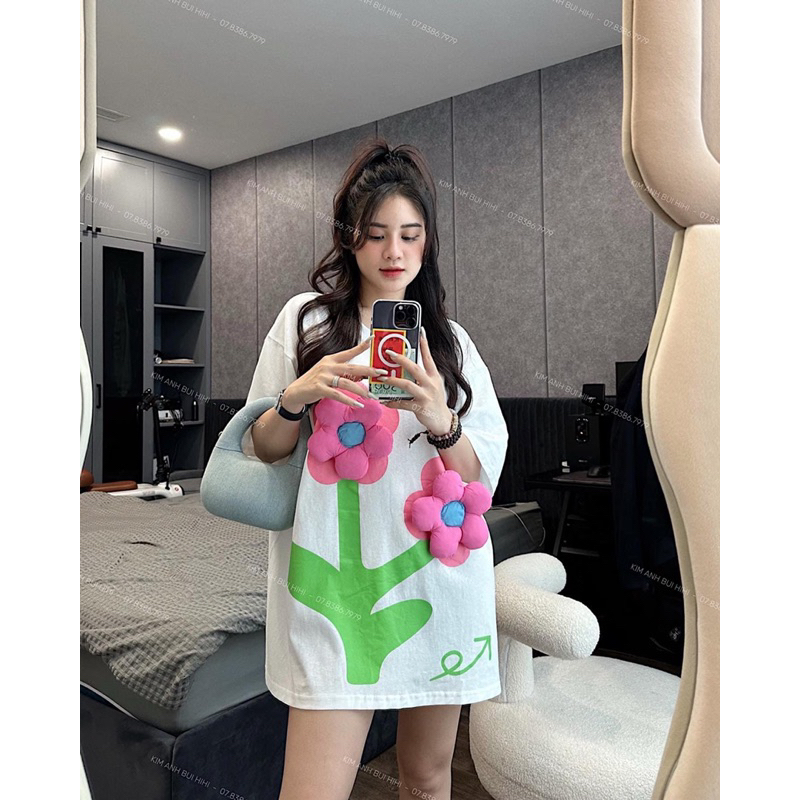 Áo phông bông hoa nổi hàng QCL1