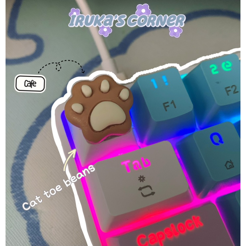 Nút bàn phím cơ ABS doubleshot dấu chân mèo decor xinh xắn🐾🐾