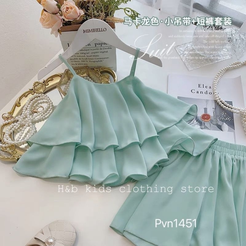 Bộ Quần Áo 2 Dây Lụa Mango Cho Bé Gái_Umeekids