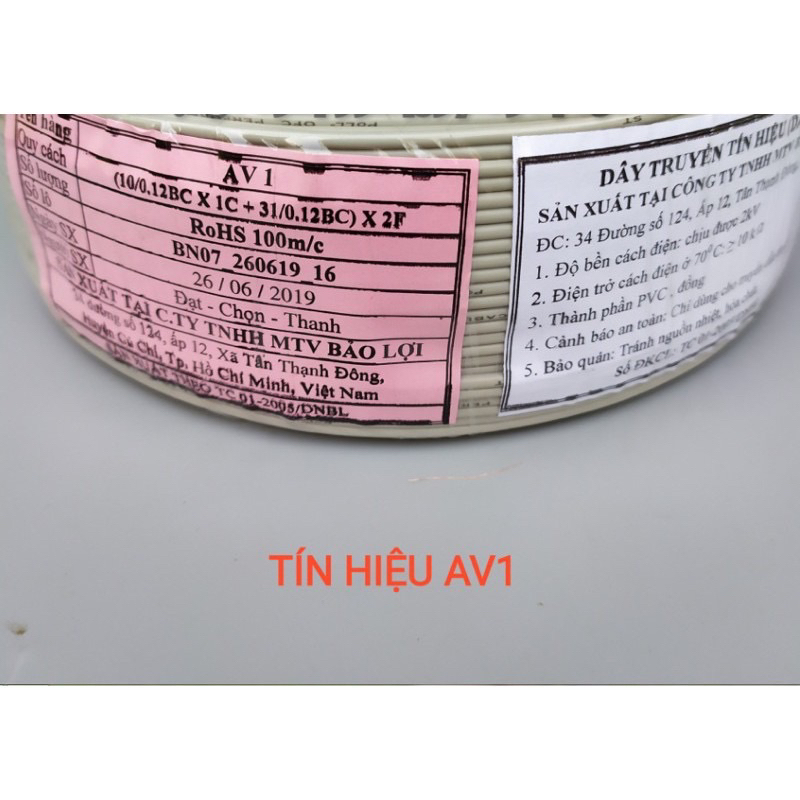 Dây tín hiệu rca hoa sen,hãng Poli lõi đồng , av đôi